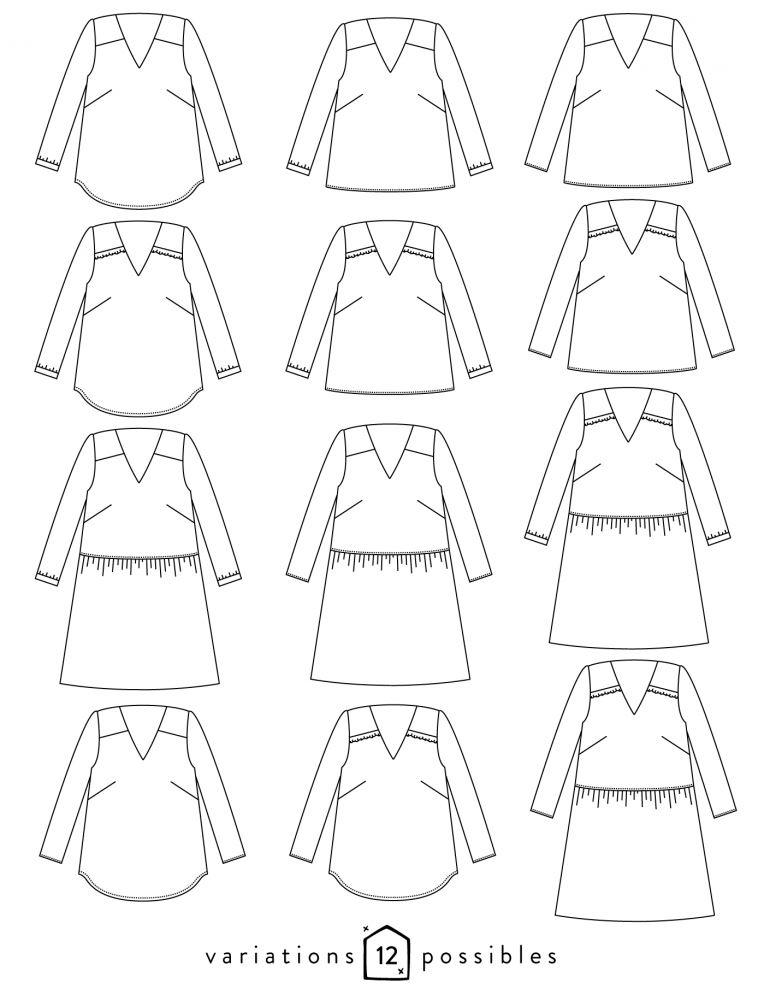 Blouse Robe femme BE PRETTY Patron de couture pochette - L'atelier de Gaspard et Léonie