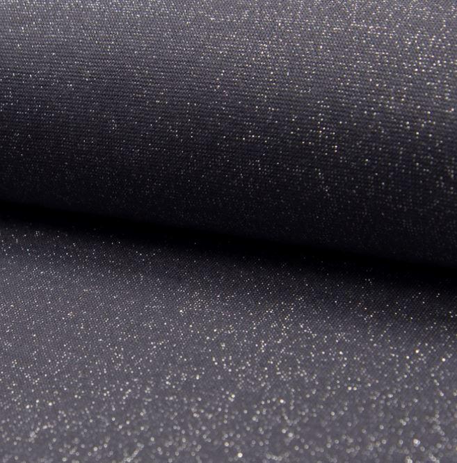 Bord Côte Anthracite - Glitter Argent (Vendu x10cm) Tissus Sélection Gaspard & Léonie | Gaspard et Léonie Tissus Mercerie Toulouse