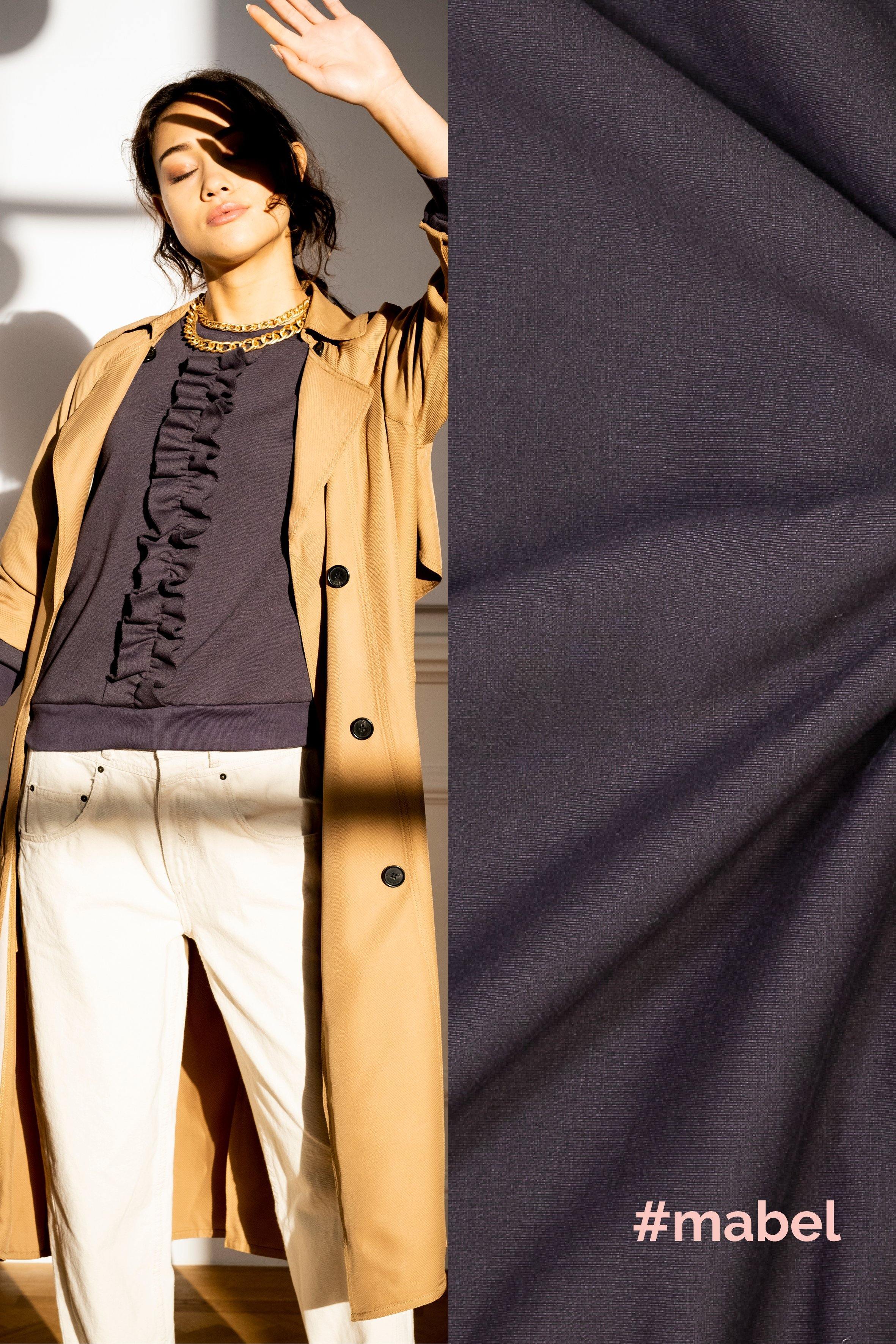 Tissu Bord Côte Gris Anthracite - MABEL (Vendu x10cm) - L'atelier de Gaspard et Léonie