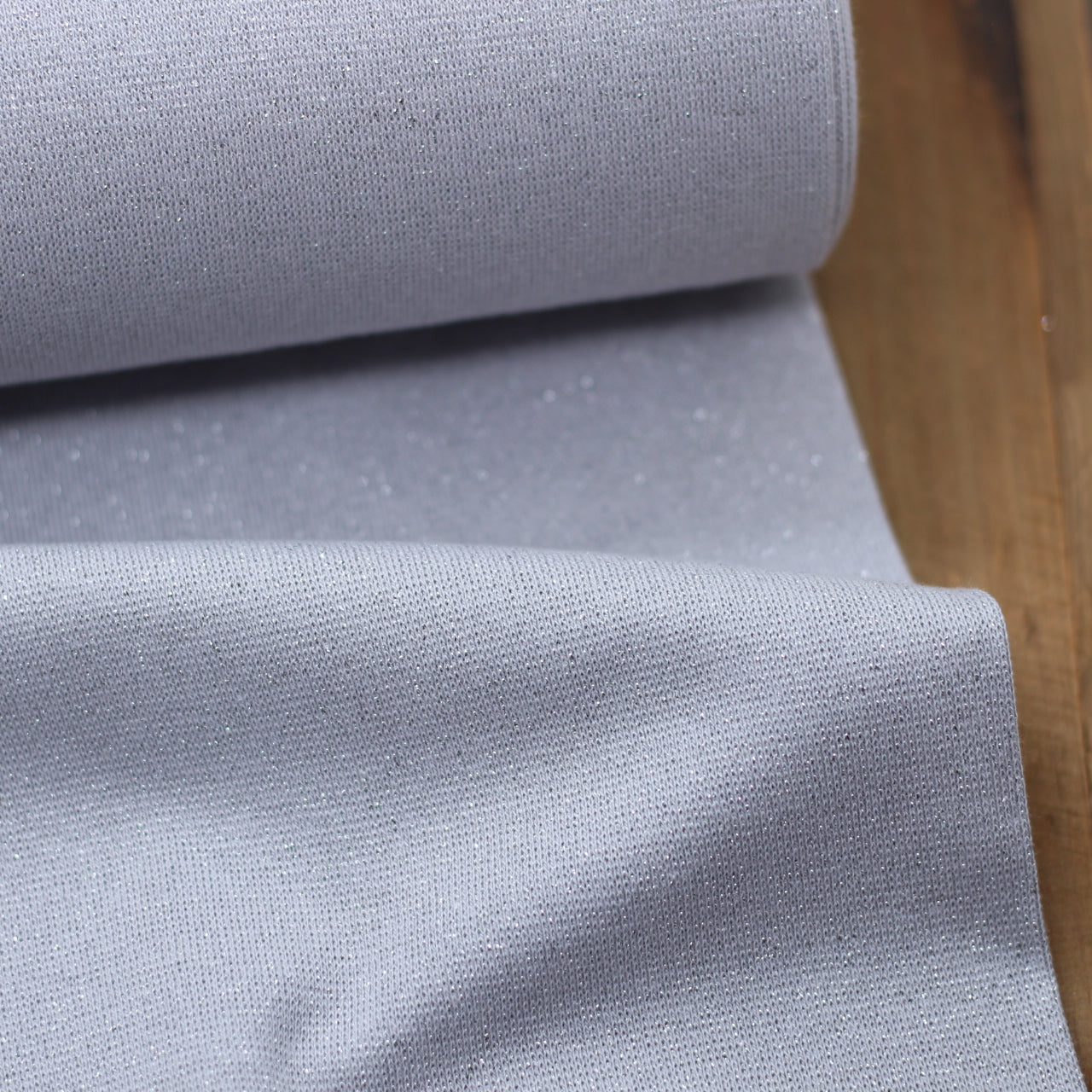 Bord Côte Gris argent - Glitter argent (Vendu x10cm) Tissus Sélection Gaspard & Léonie | Gaspard et Léonie Tissus en ligne et Mercerie à Toulouse