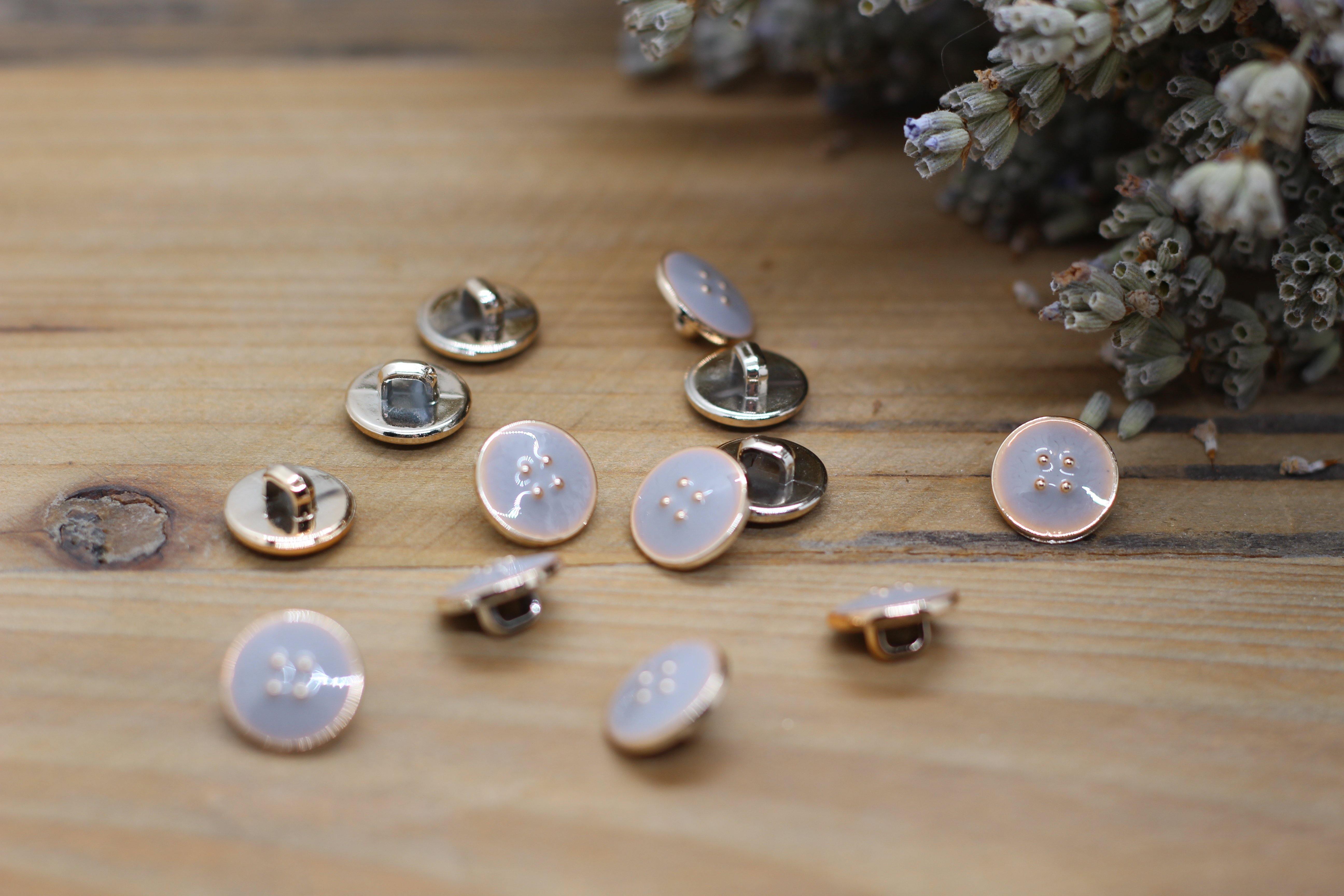 Bouton Emaillé VIC Gris clair - L'atelier de Gaspard et Léonie