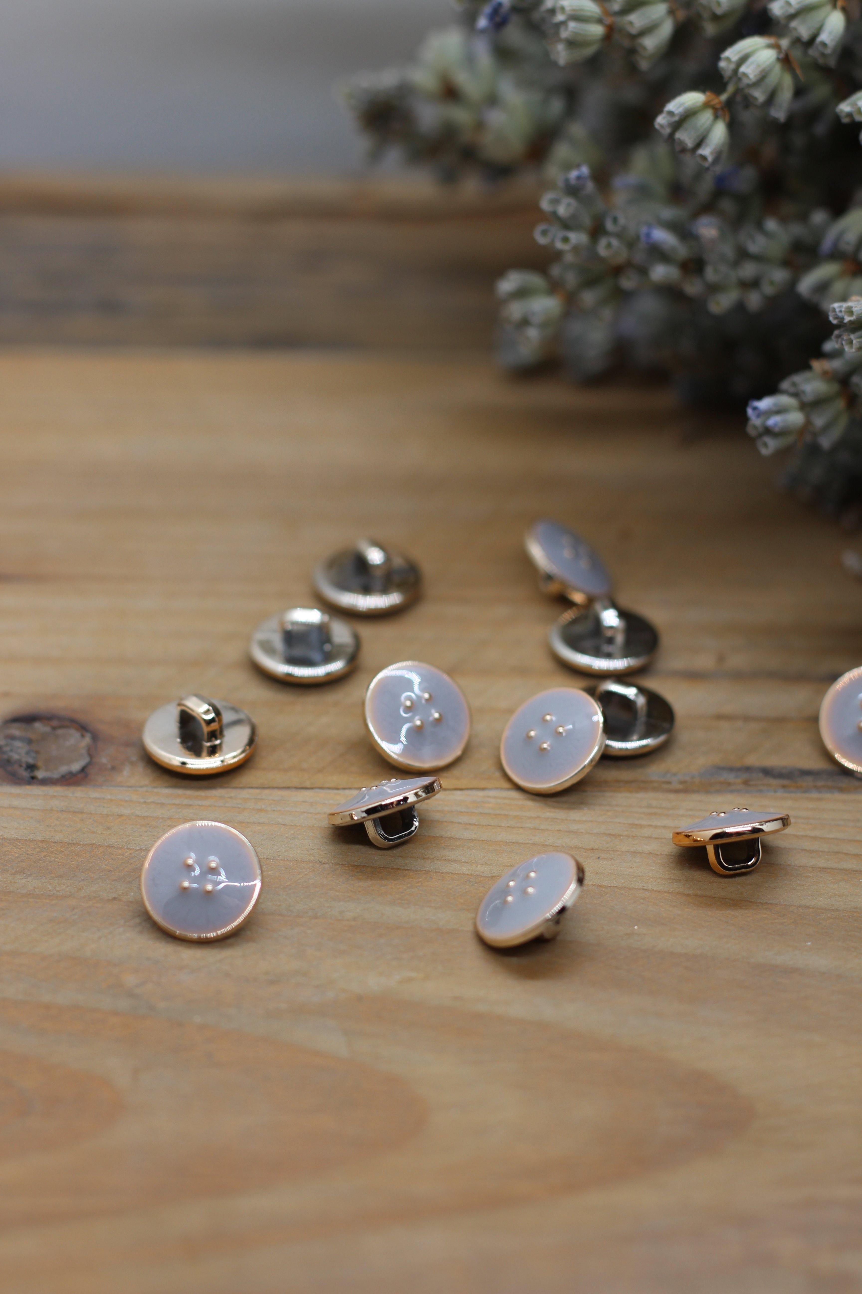 Bouton Emaillé VIC Gris clair - L'atelier de Gaspard et Léonie