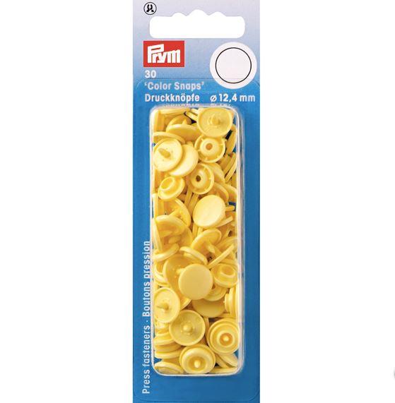 Boutons pression Color Snaps Jaune banane 12,4 mm Mercerie Prym | Gaspard et Léonie Tissus Mercerie Toulouse