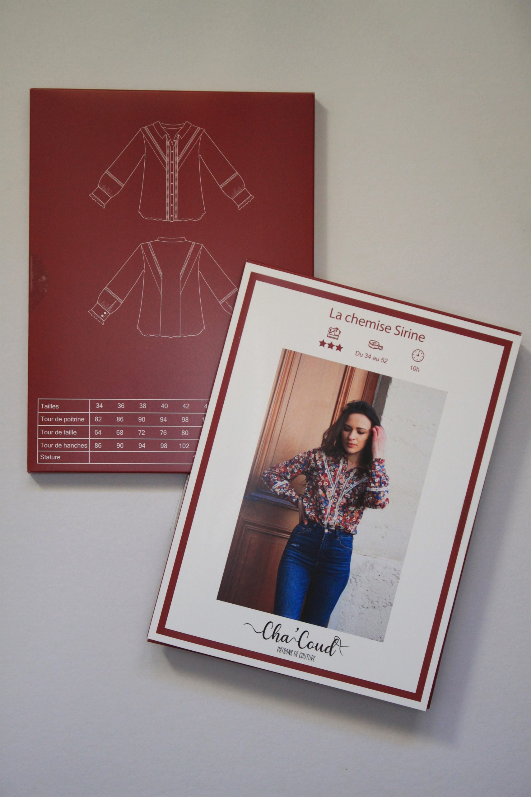 Chemise SIRINE Femme - Patron de couture pochette - CHA'COUD Patron de couture Cha'Coud | Gaspard et Léonie Tissus en ligne et Mercerie à Toulouse