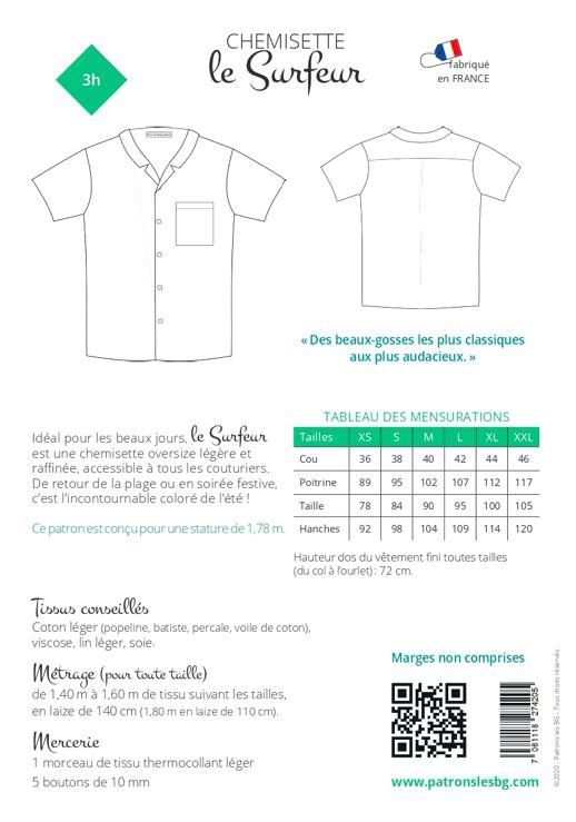 Chemisette LE SURFEUR Patron de couture pochette - L'atelier de Gaspard et Léonie