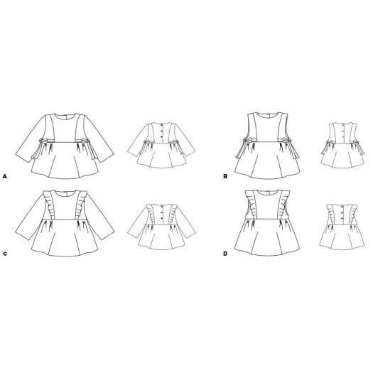 COLOMBINE Blouse ou robe enfant Patron pochette de couture - L'atelier de Gaspard et Léonie