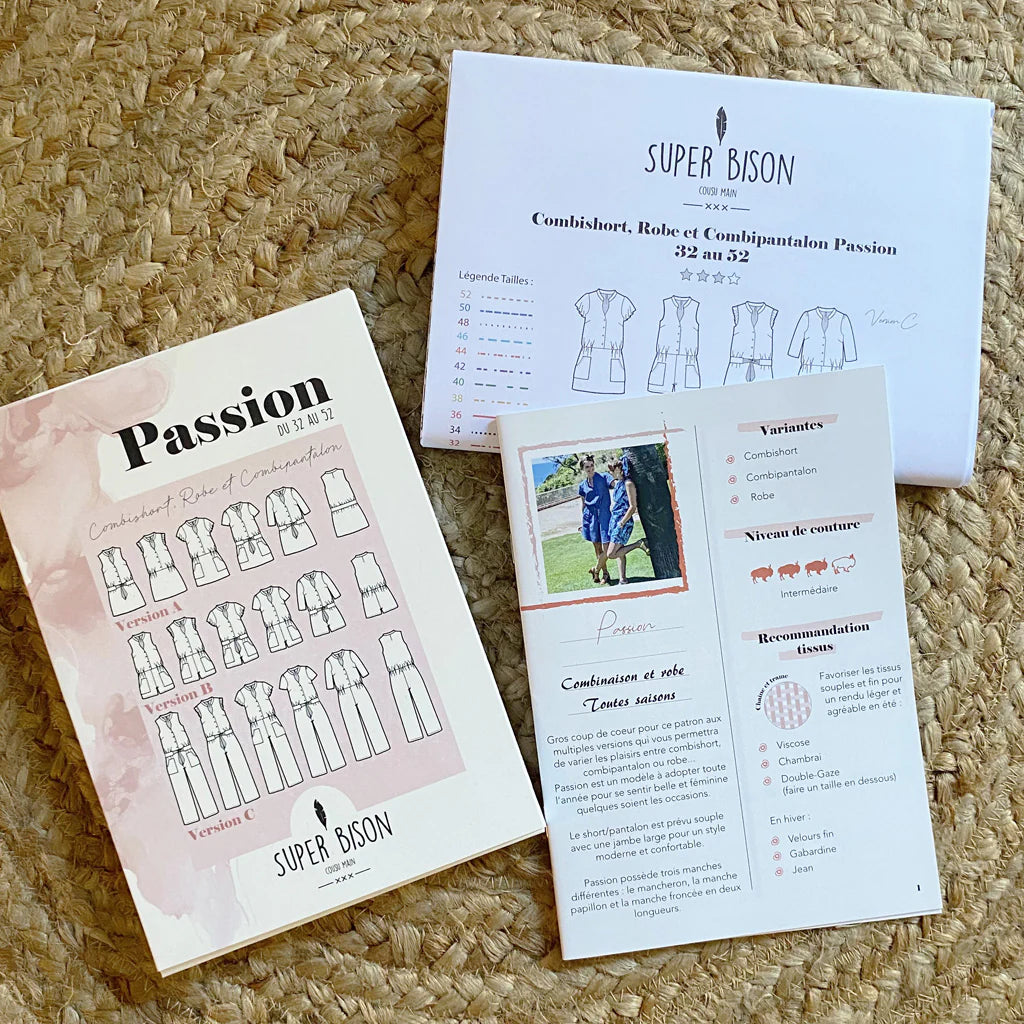 Combinaison et Robe PASSION Patron de couture pochette - SUPER BISON Patron de couture SUPER BISON | Gaspard et Léonie Tissus en ligne et Mercerie à Toulouse