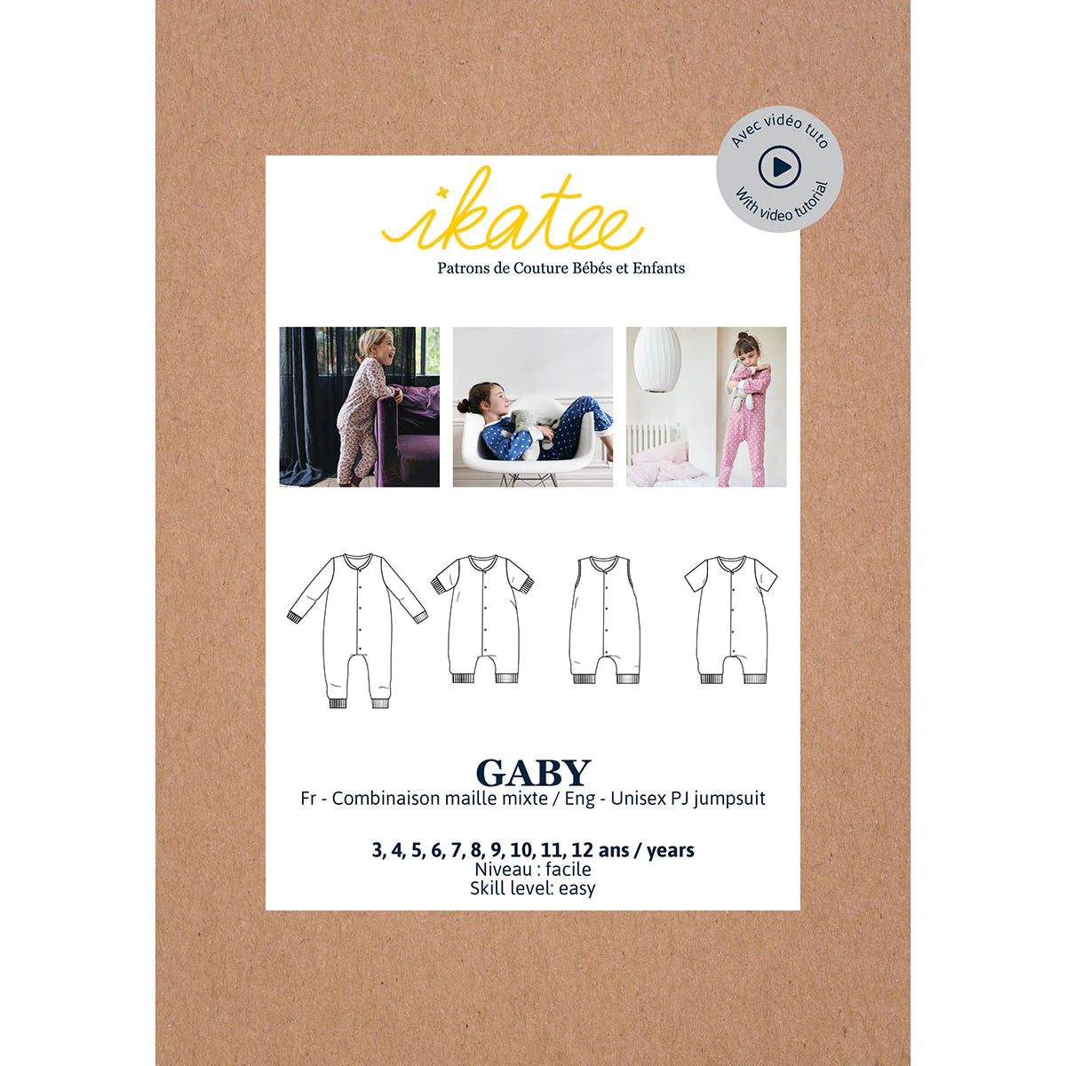 Combinaison GABY - patron de couture pochette - IKATEE Patron de couture Ikatee | Gaspard et Léonie Tissus en ligne et Mercerie à Toulouse