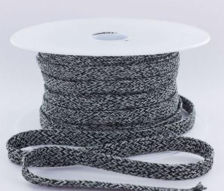 Mercerie Cordon tressé 12mm - Chiné Gris foncé | Gaspard et Léonie Tuissus Toulouse