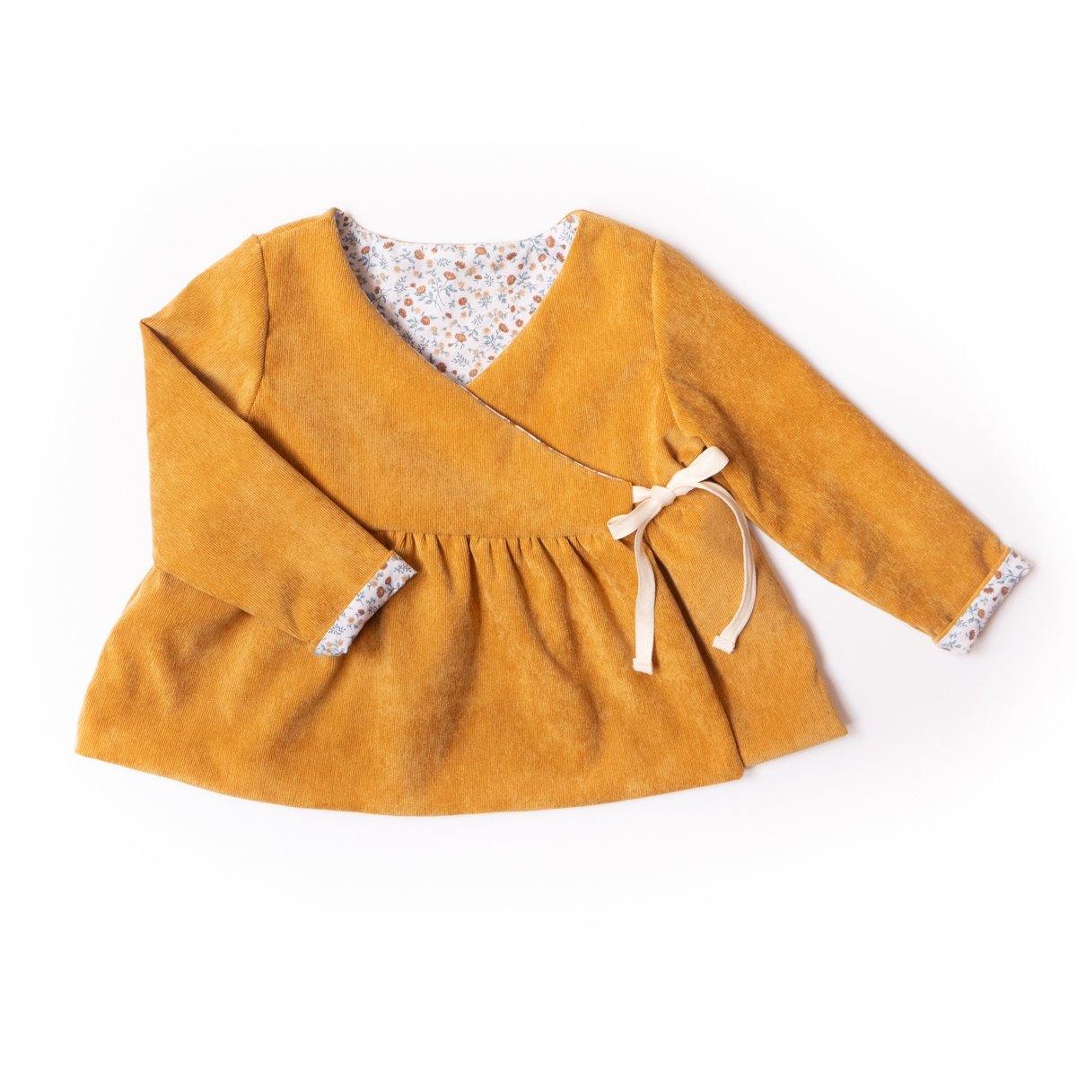 DUBLIN Enfant ROBE-Gilet croisé Cardigan patron de couture pochette - L'atelier de Gaspard et Léonie