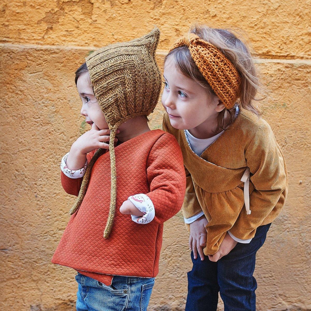 DUBLIN Enfant ROBE-Gilet croisé Cardigan patron de couture pochette - L'atelier de Gaspard et Léonie