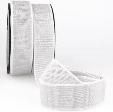 Elastique Large Lurex Blanc/Argent (Vendu x10cm) - L'atelier de Gaspard et Léonie
