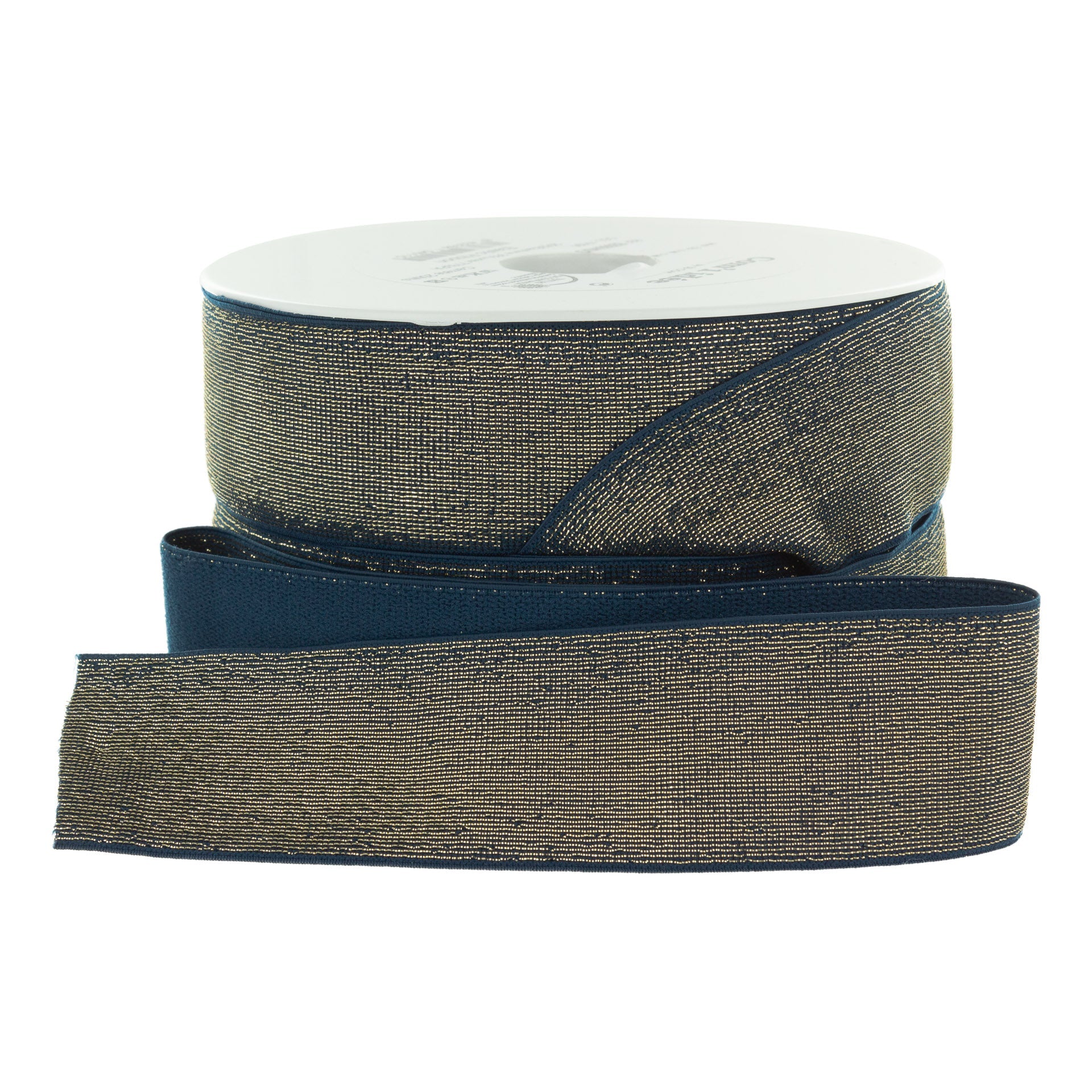 Elastique Large Lurex Bleu jean/Doré (Vendu x10cm) Mercerie Sélection Gaspard & Léonie | Gaspard et Léonie Tissus en ligne et Mercerie à Toulouse