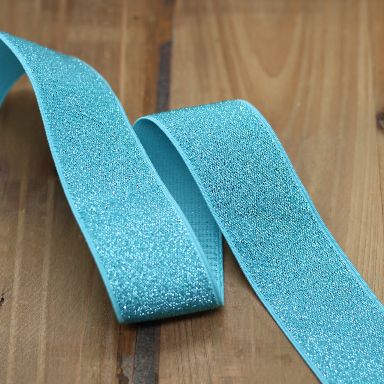 Elastique Large Lurex Bleu turquoise (Vendu x10cm) Mercerie Sélection Gaspard & Léonie | Gaspard et Léonie Tissus en ligne et Mercerie à Toulouse