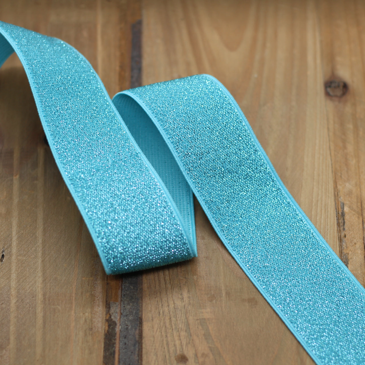 Elastique Large Lurex Bleu turquoise (Vendu x10cm) Mercerie Sélection Gaspard & Léonie | Gaspard et Léonie Tissus en ligne et Mercerie à Toulouse