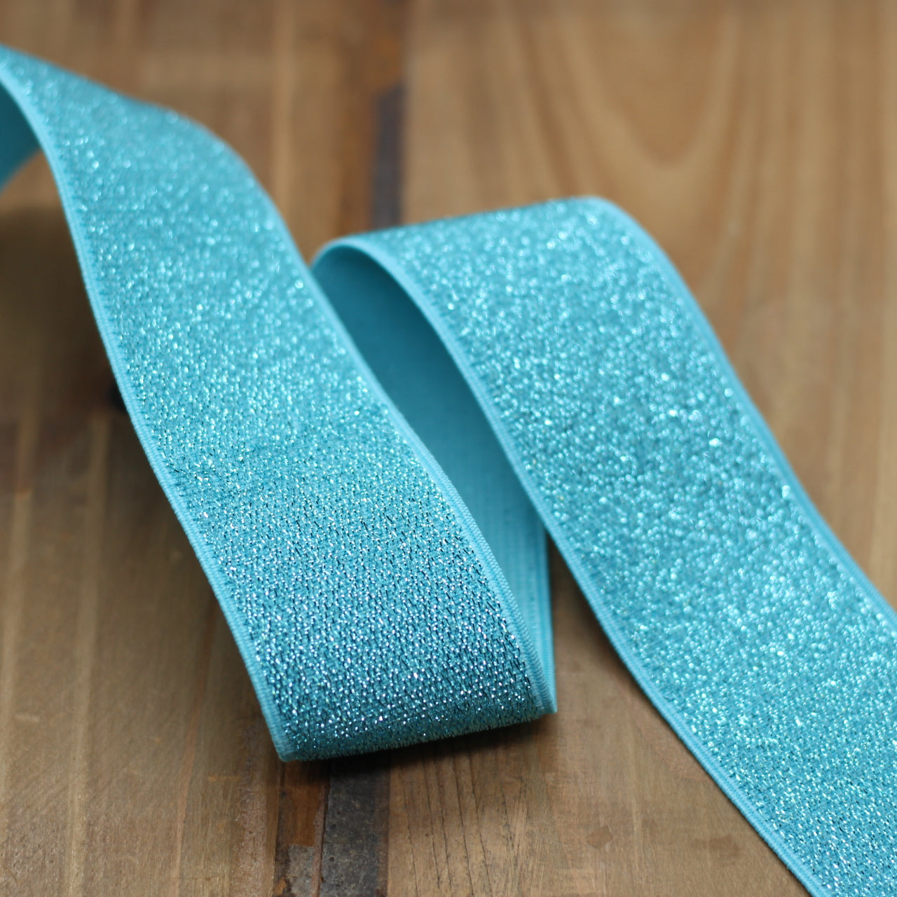 Elastique Large Lurex Bleu turquoise (Vendu x10cm) Mercerie Sélection Gaspard & Léonie | Gaspard et Léonie Tissus en ligne et Mercerie à Toulouse