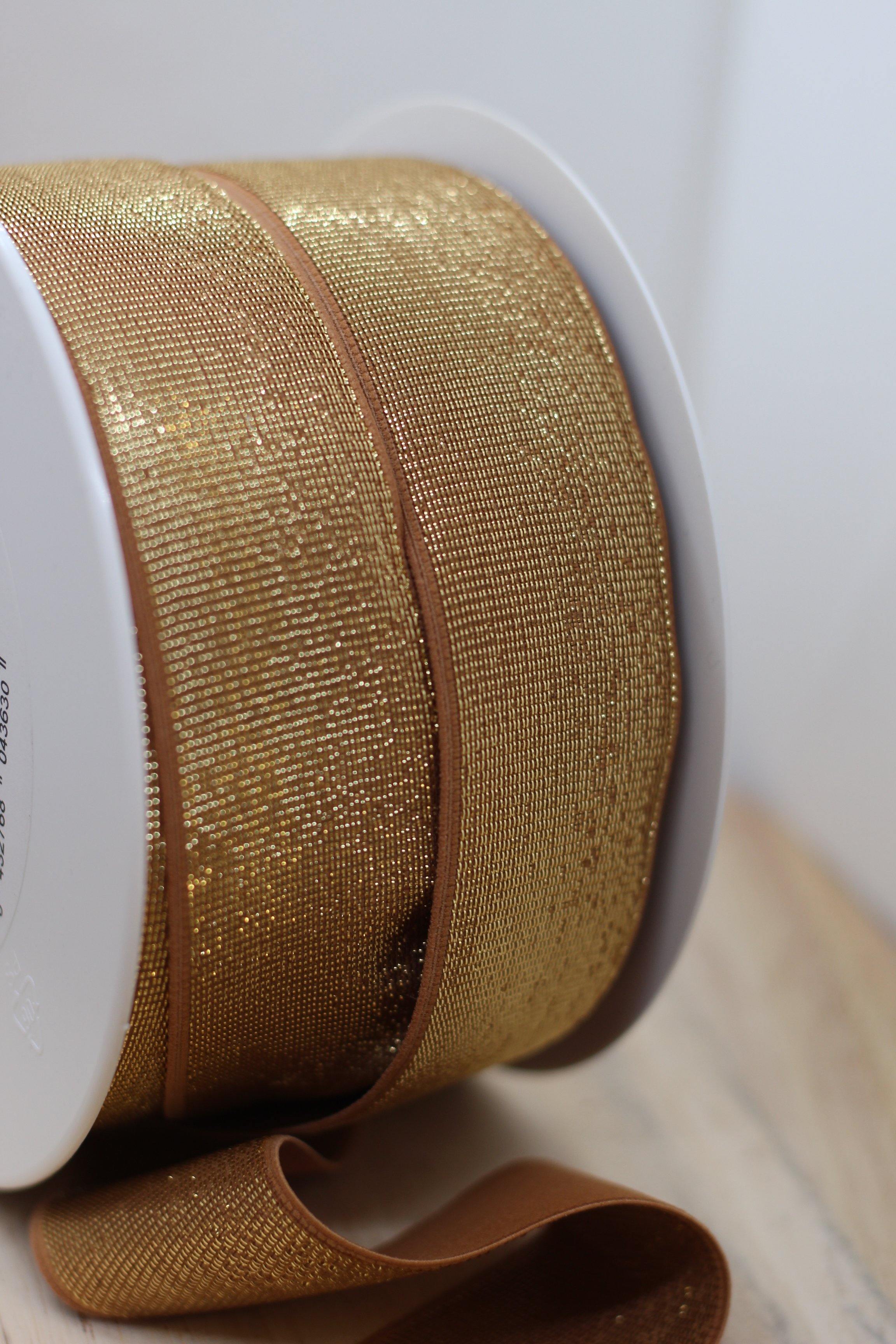 Elastique Large Lurex Caramel/Doré (Vendu x10cm) - L'atelier de Gaspard et Léonie