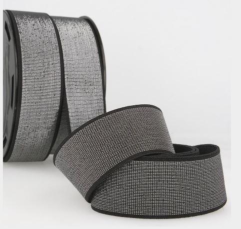 Elastique Large Lurex Noir/Argent (Vendu x10cm) - L'atelier de Gaspard et Léonie