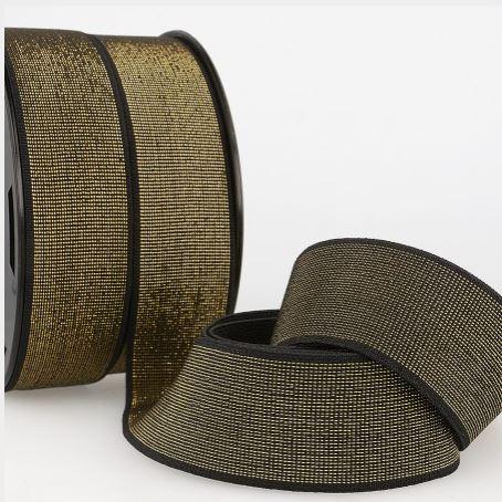 Elastique Large Lurex Noir/Or (Vendu x10cm) - L'atelier de Gaspard et Léonie