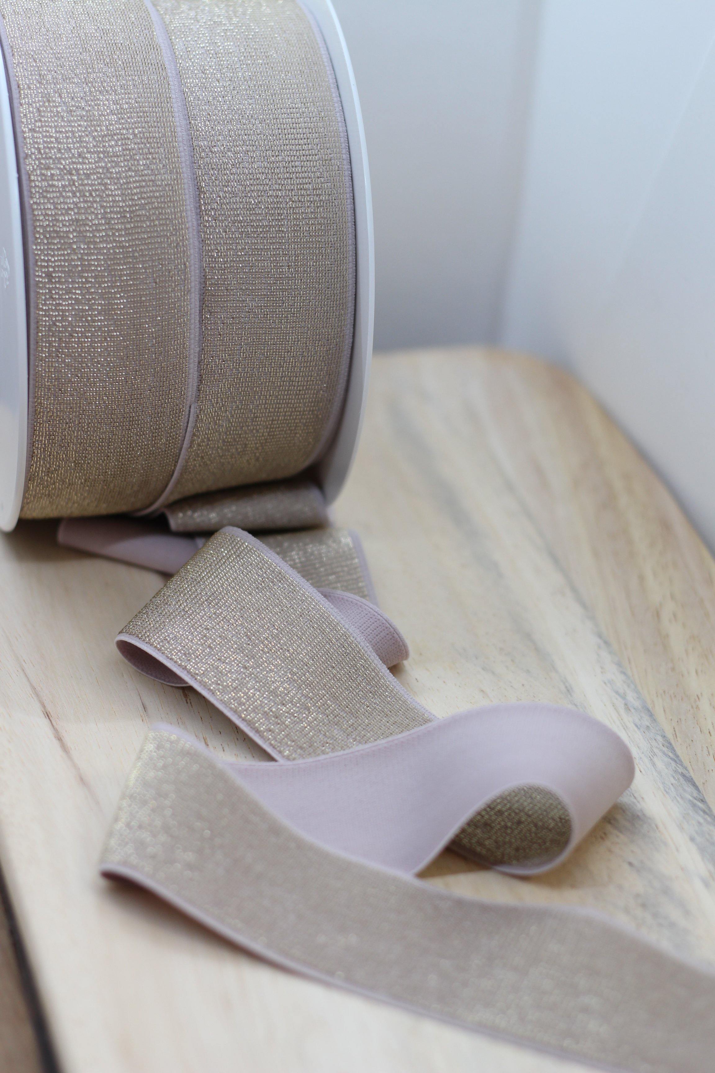 Elastique Large Lurex Nude/Doré (Vendu x10cm) - L'atelier de Gaspard et Léonie