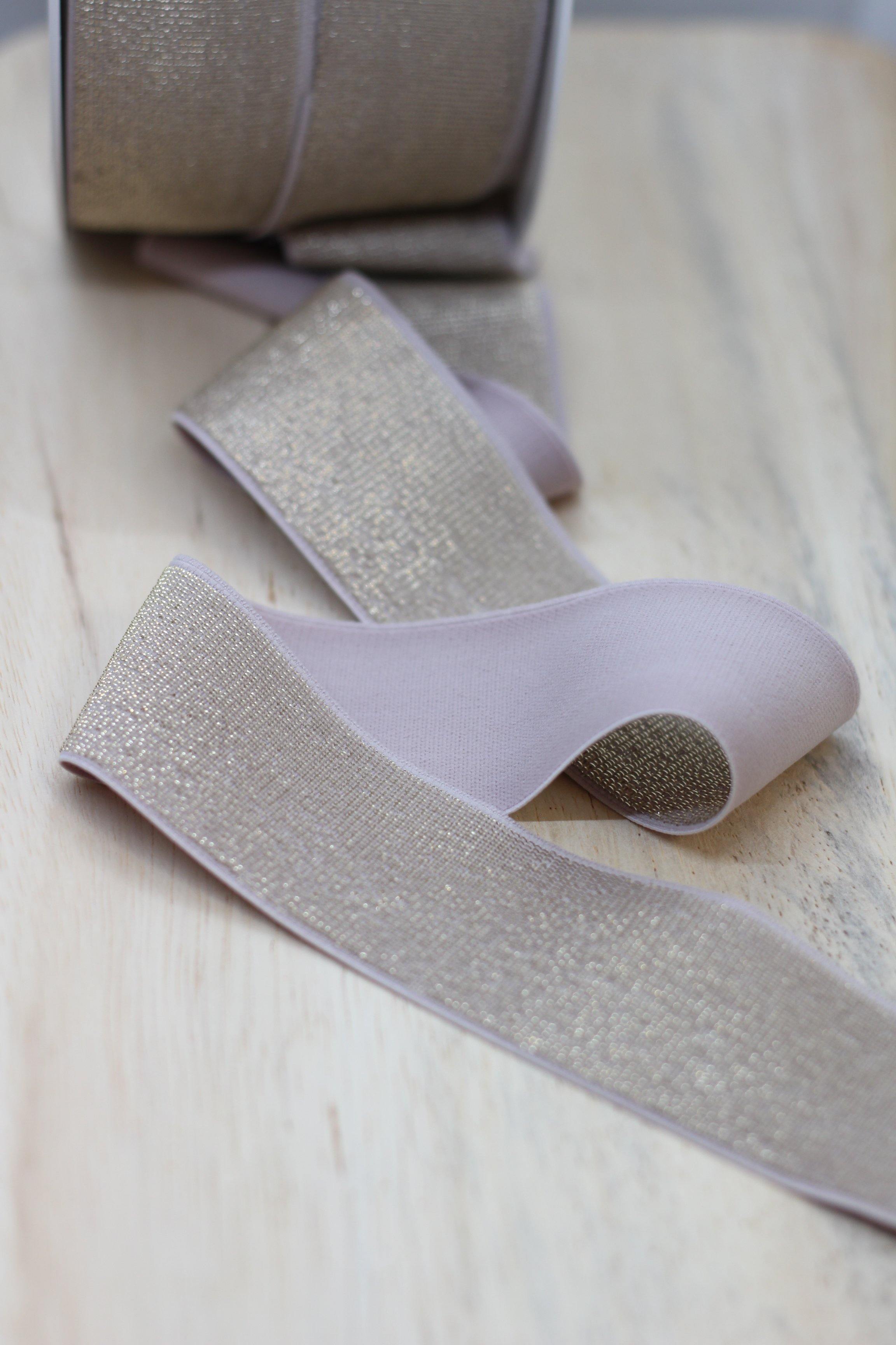 Elastique Large Lurex Nude/Doré (Vendu x10cm) - L'atelier de Gaspard et Léonie
