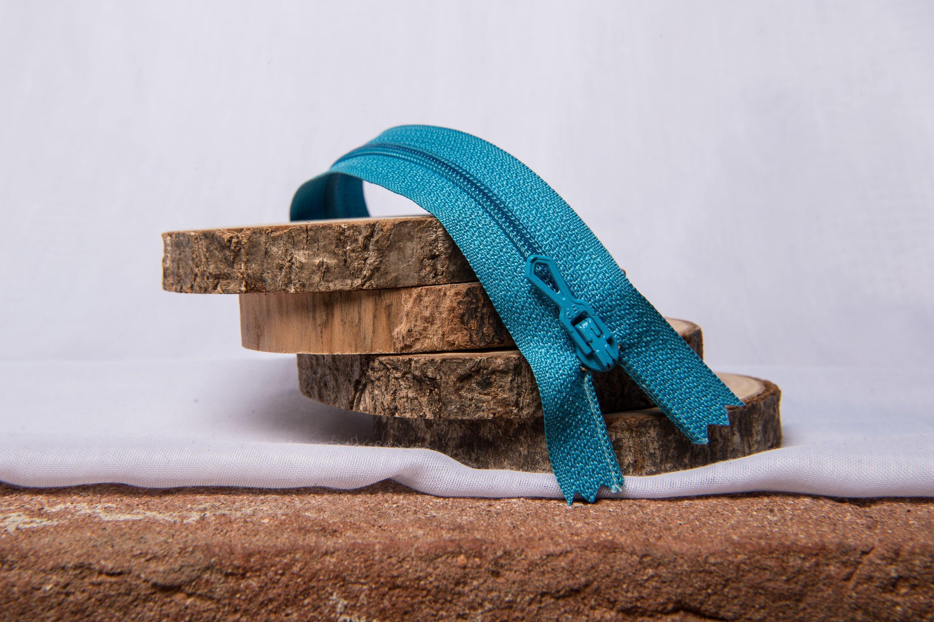 Fermeture Eclair Spirale bleu turquoise - Non Séparable Z51 527 - L'atelier de Gaspard et Léonie