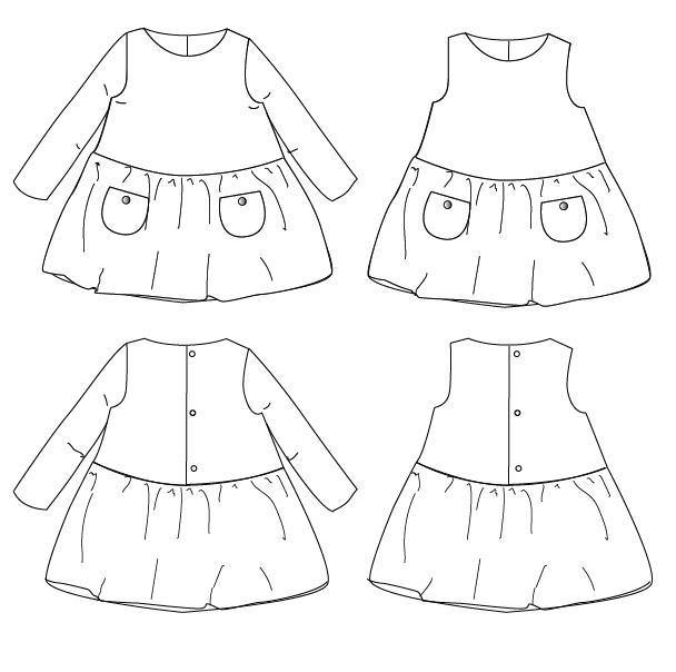 HELSINKI Enfant Robe patron de couture pochette - L'atelier de Gaspard et Léonie
