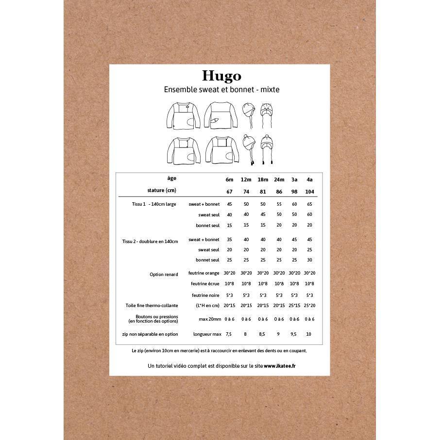 HUGO Ensemble Sweat et bonnet Patron de couture pochette - L'atelier de Gaspard et Léonie