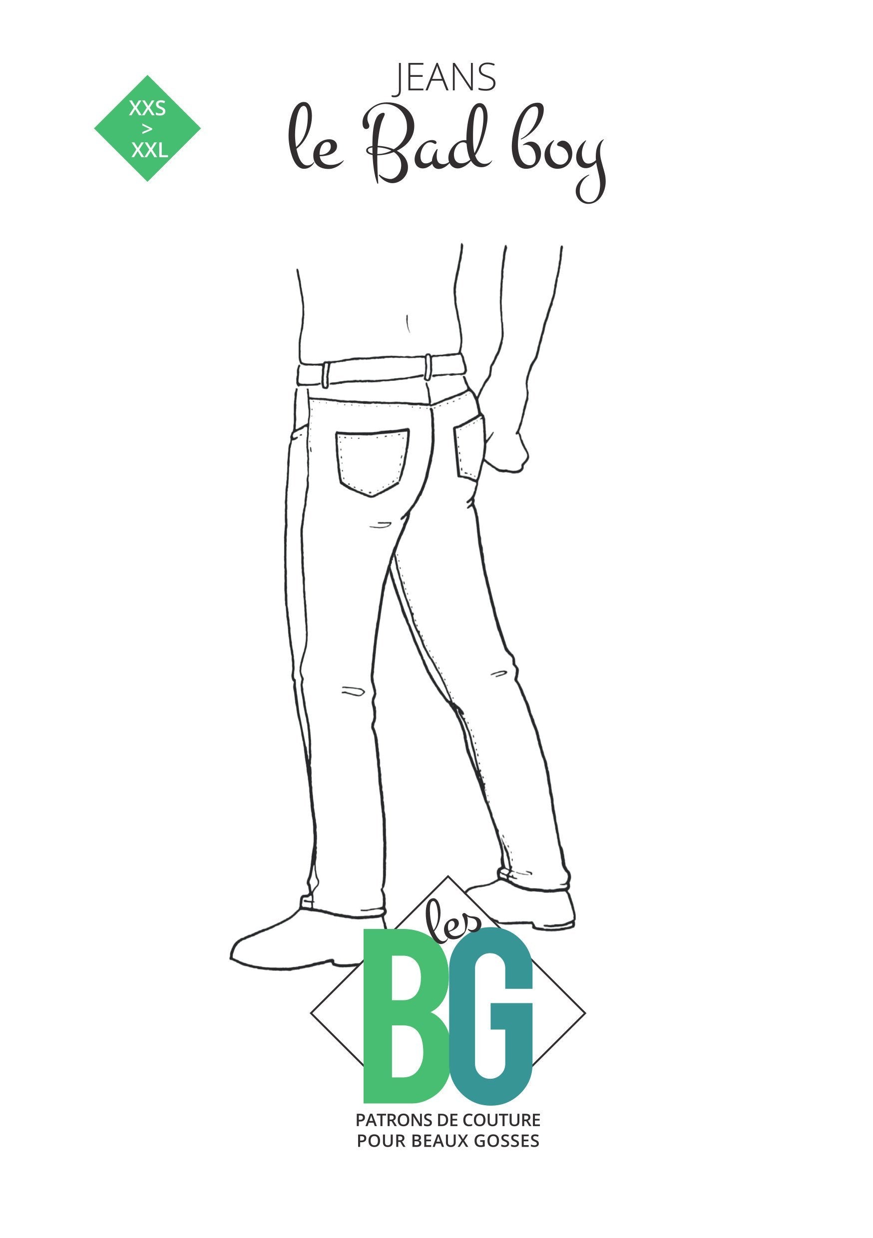 Jeans LE BAD BOY Patron de couture pochette - Les Beaux Gosses Patron de couture LES BEAUX-GOSSES | Gaspard et Léonie Tissus en ligne et Mercerie à Toulouse