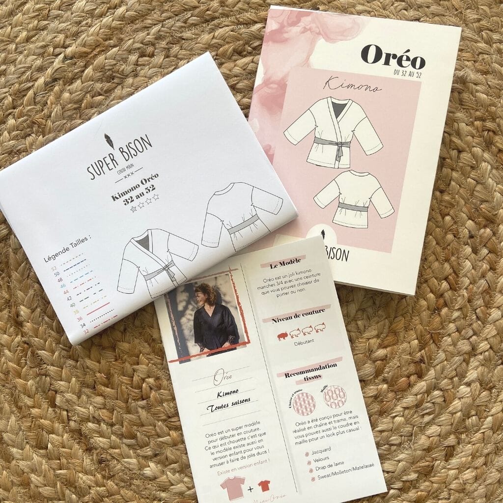 Kimono OREO Patron de couture pochette - SUPER BISON Patron de couture SUPER BISON | Gaspard et Léonie Tissus en ligne et Mercerie à Toulouse