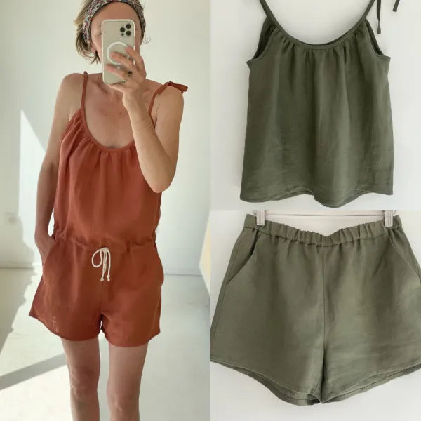 Les tenues d'été top / short / combishort - Patron de couture pochette - MAISON ESSENTIELLE Patron de couture MAISON ESSENTIELLE | Gaspard et Léonie Tissus en ligne et Mercerie à Toulouse