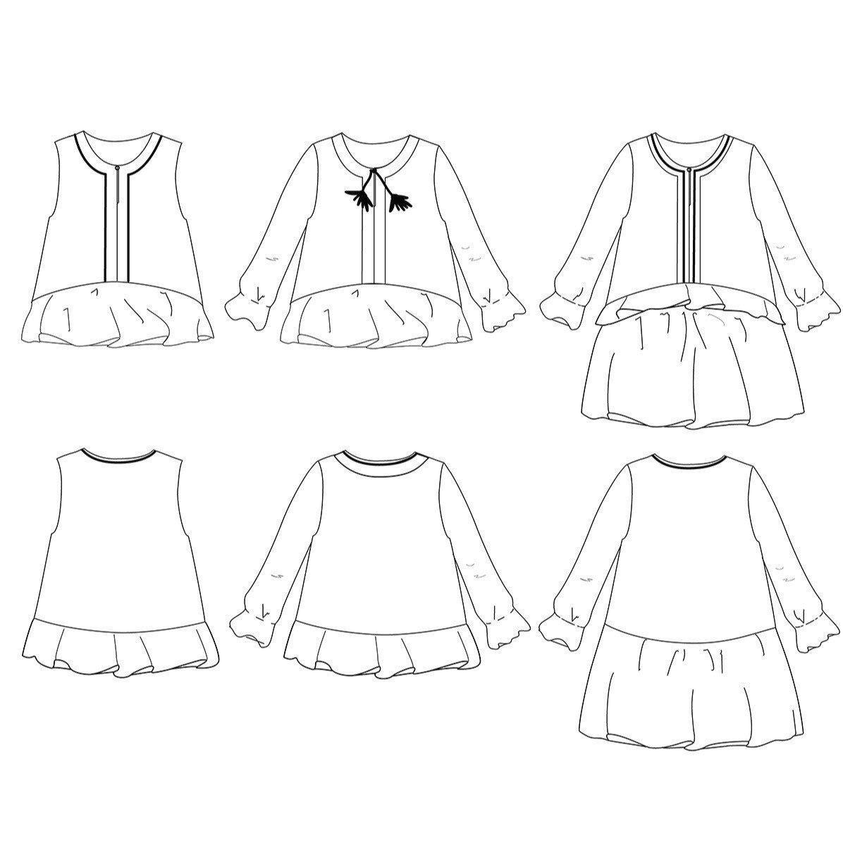 LILAS Blouse Top Robe Patron de couture pochette - L'atelier de Gaspard et Léonie