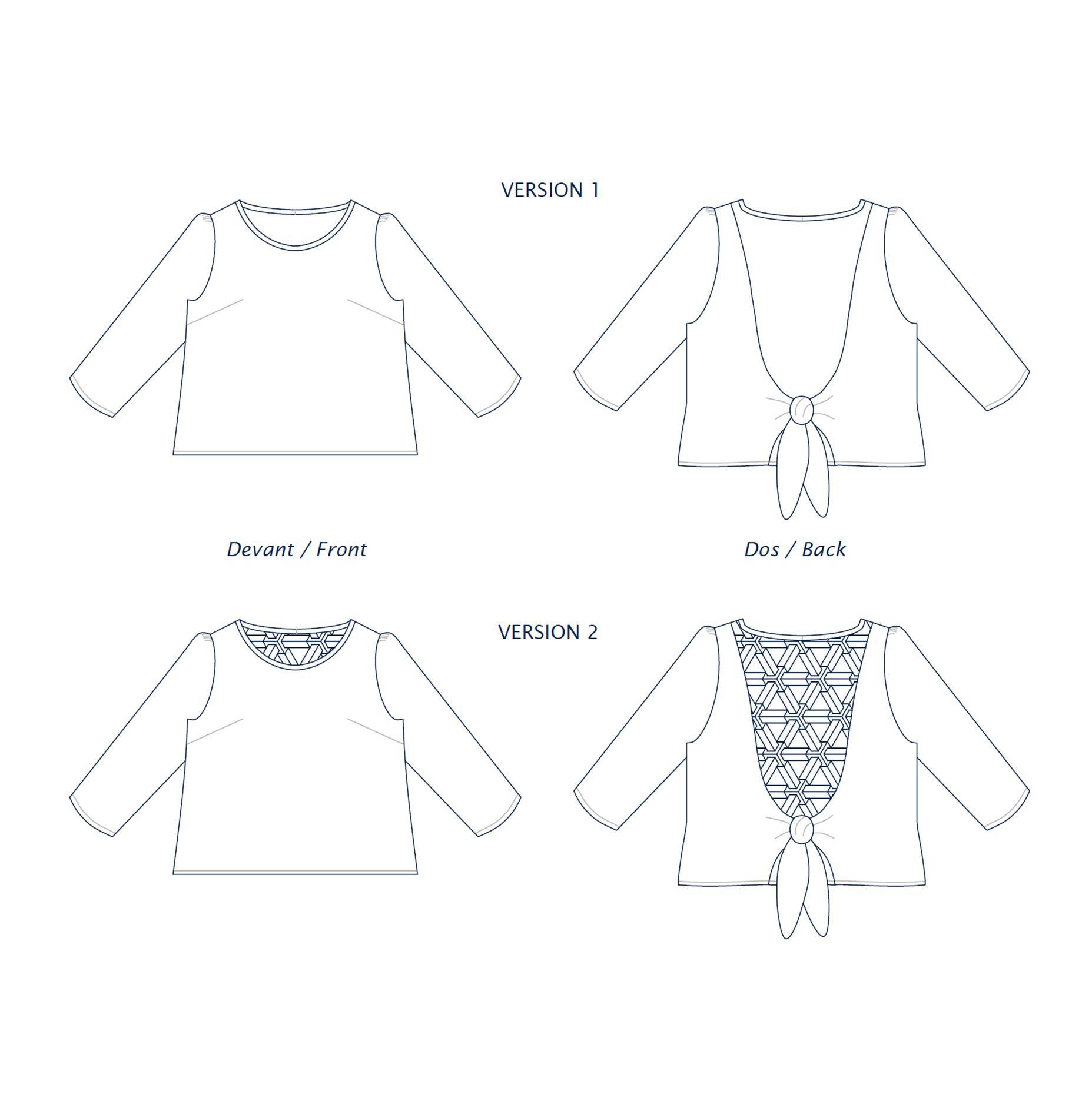 LILITH top patron de couture pochette Patron de couture Les lubies de Cadia | Gaspard et Léonie Tissus Mercerie Toulouse