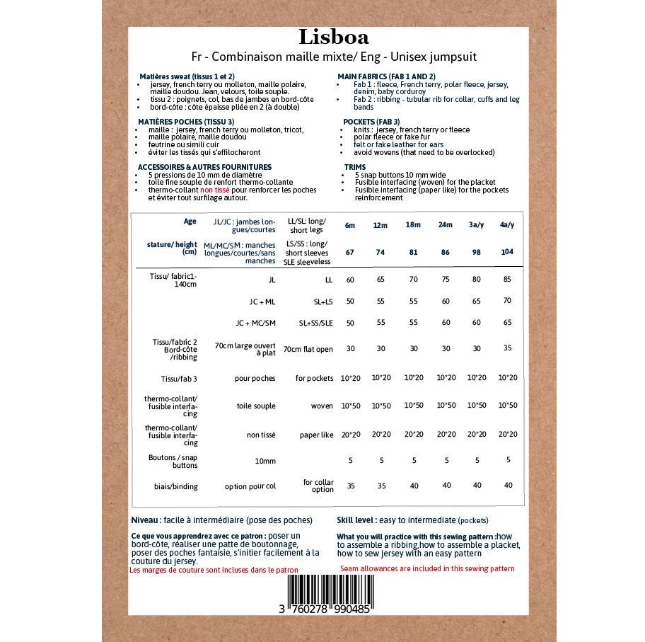 LISBOA combinaison mixte patron de couture pochette Patron de couture Ikatee | Gaspard et Léonie Tissus Mercerie Toulouse