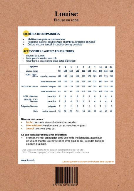 LOUISE Enfant Robe patron de couture pochette - L'atelier de Gaspard et Léonie