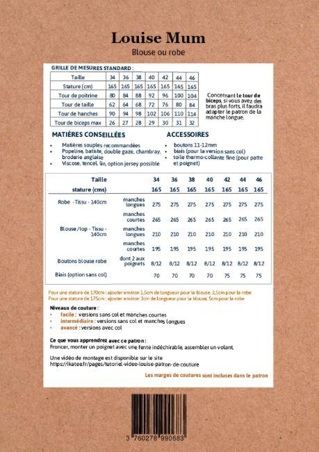 LOUISE Mum Robe patron de couture pochette - L'atelier de Gaspard et Léonie