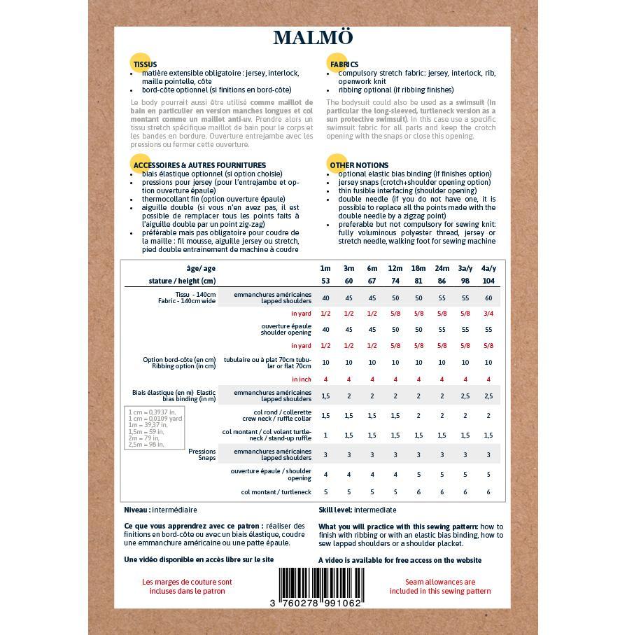 MALMÖ Body patron de couture pochette Patron de couture Ikatee | Gaspard et Léonie Tissus Mercerie Toulouse