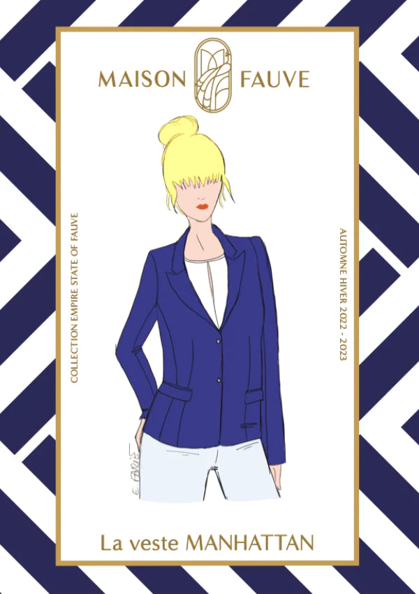 MANHATTAN veste blazer patron de couture pochette - MAISON FAUVE Patron de couture MAISON FAUVE | Gaspard et Léonie Tissus en ligne et Mercerie à Toulouse