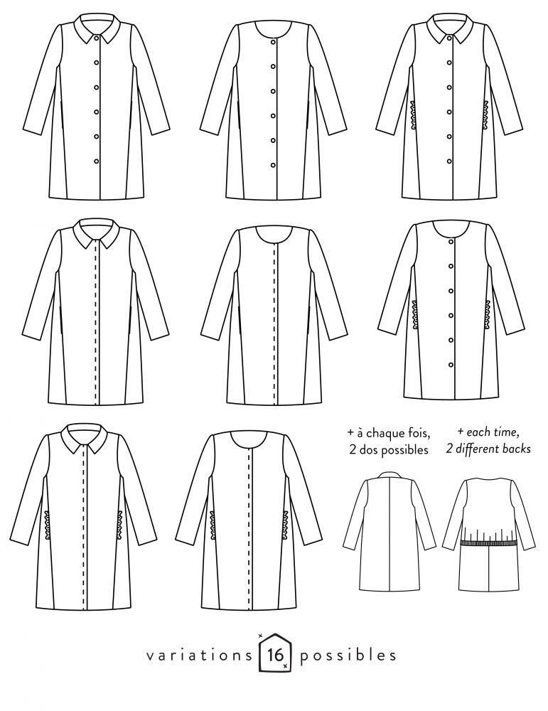 Manteau femme MERCI Patron de couture pochette Patron de couture ATELIER SCÄMMIT | Gaspard et Léonie Tissus Mercerie Toulouse