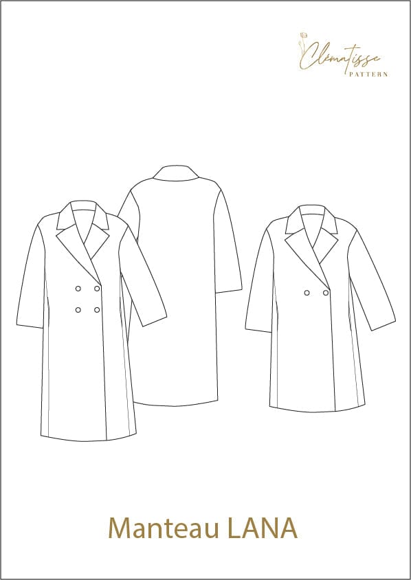 Manteau LANA Patron de couture Pochette - CLEMATISSE PATTERN Patron de couture CLEMATISSE PATTERN | Gaspard et Léonie Tissus en ligne et Mercerie à Toulouse