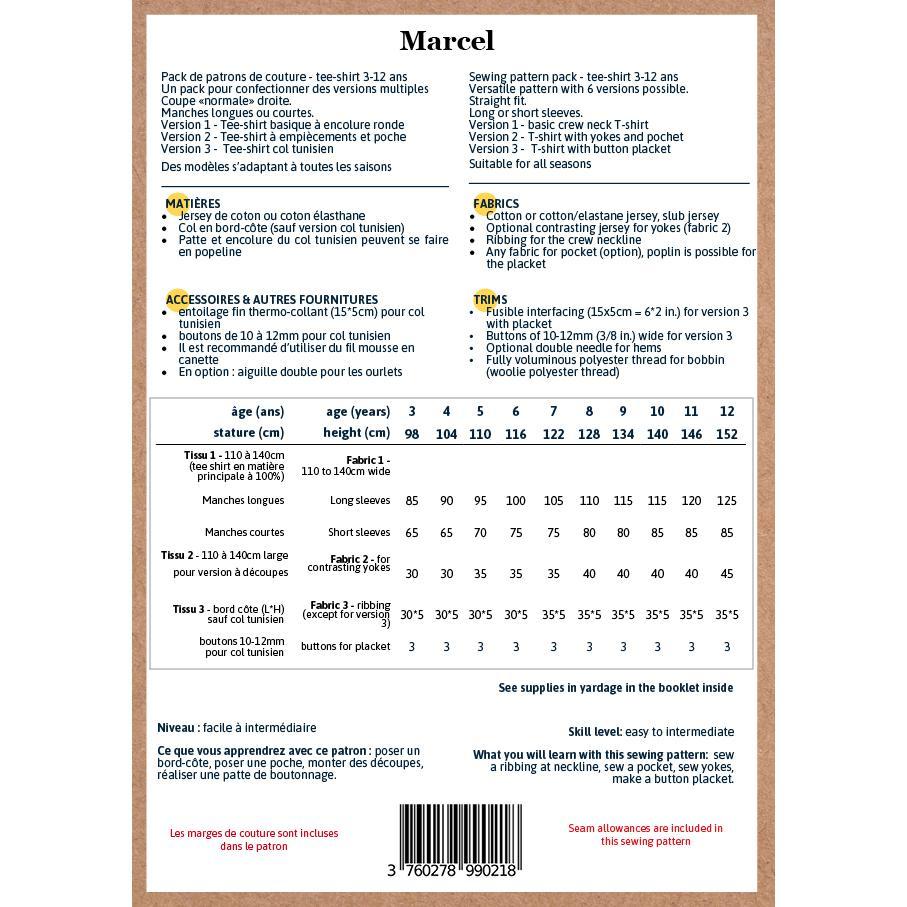 MARCEL T-Shirt patron de couture pochette Patron de couture Ikatee | Gaspard et Léonie Tissus Mercerie Toulouse