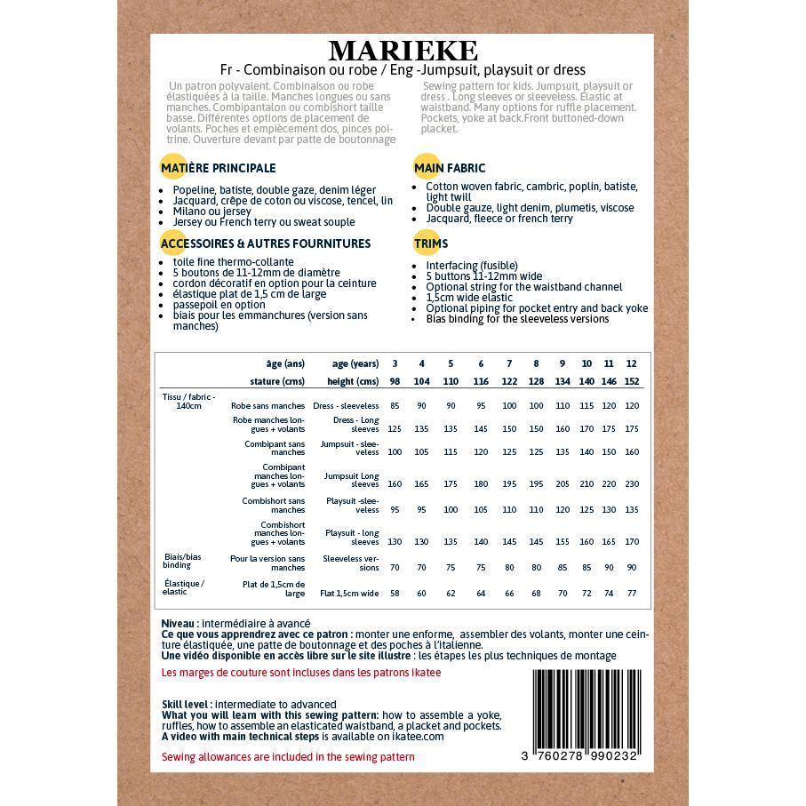 MARIEKE Combi-Pantalon/Short ou robe Patron de couture pochette - L'atelier de Gaspard et Léonie