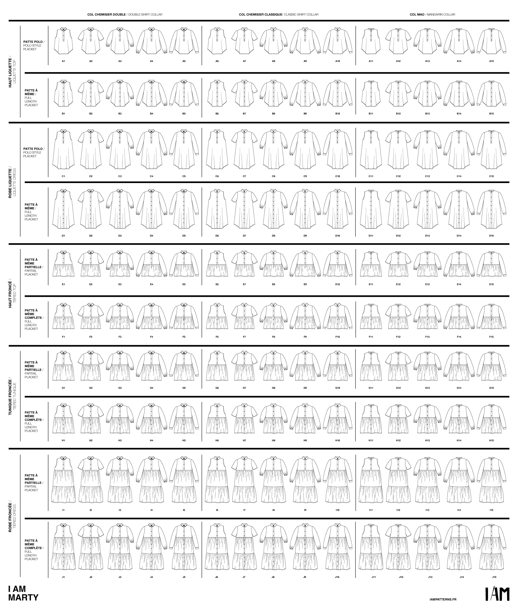 MARTY Robe Tunique Haut Patron de couture pochette - I AM PATTERNS Patron de couture I AM Patterns | Gaspard et Léonie Tissus en ligne et Mercerie à Toulouse