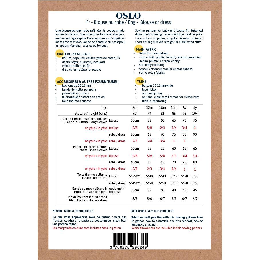 OSLO Blouse/Robe patron de couture pochette Patron de couture Ikatee | Gaspard et Léonie Tissus Mercerie Toulouse