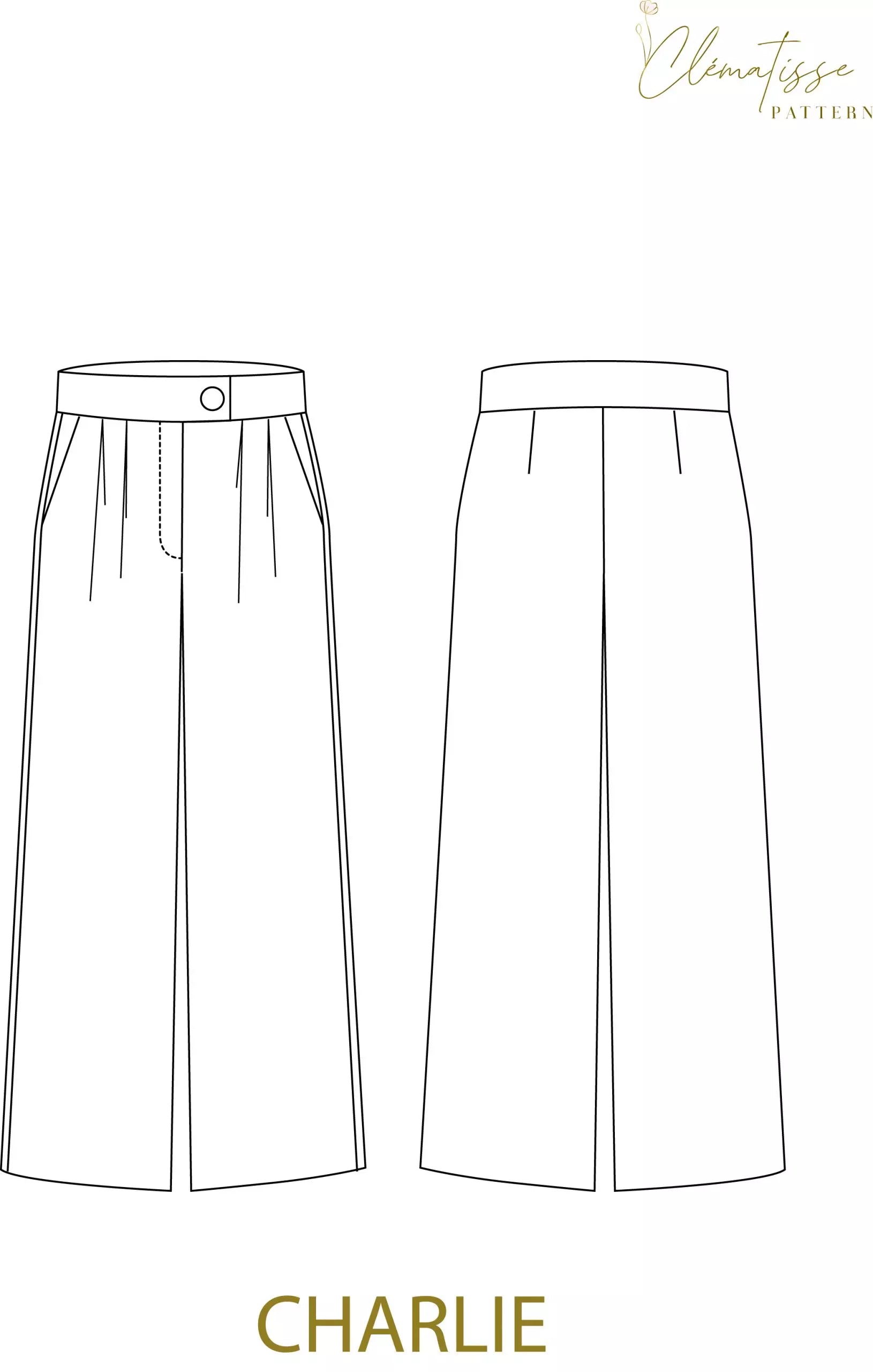 Pantalon CHARLIE Patron de couture Pochette - CLEMATISSE PATTERN Patron de couture CLEMATISSE PATTERN | Gaspard et Léonie Tissus en ligne et Mercerie à Toulouse