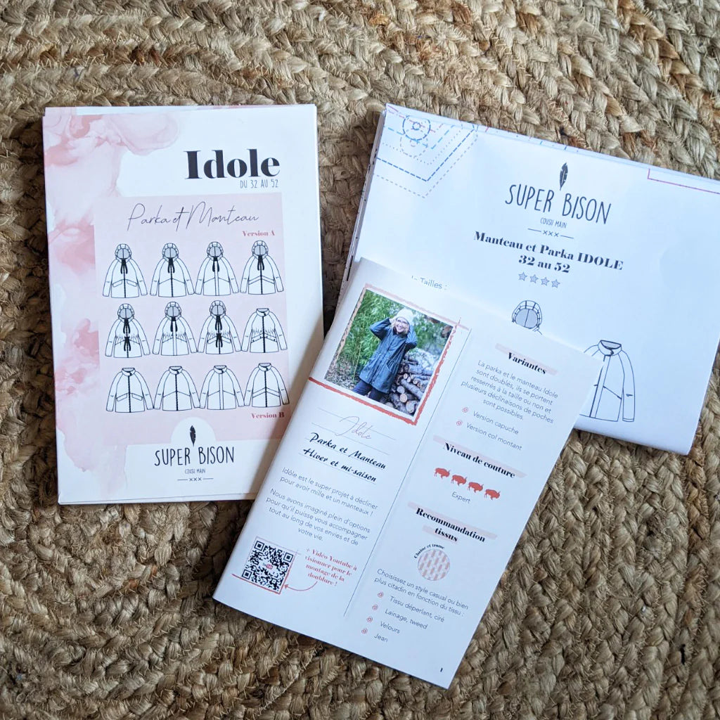 Parka et Manteau IDOLE Patron de couture pochette - SUPER BISON Patron de couture SUPER BISON | Gaspard et Léonie Tissus en ligne et Mercerie à Toulouse