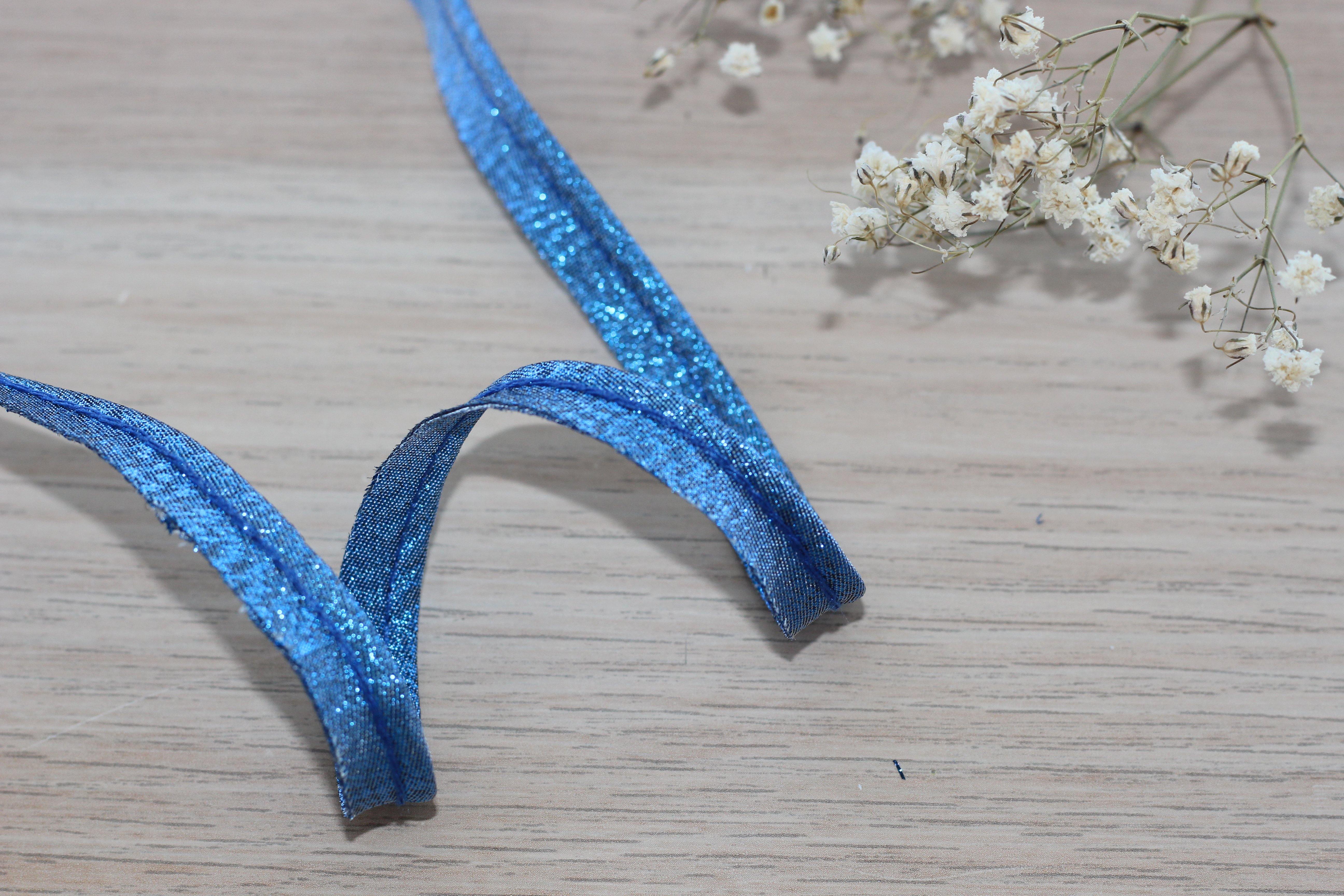 Passepoil Lamé bleu 10mm Col:3610 - L'atelier de Gaspard et Léonie