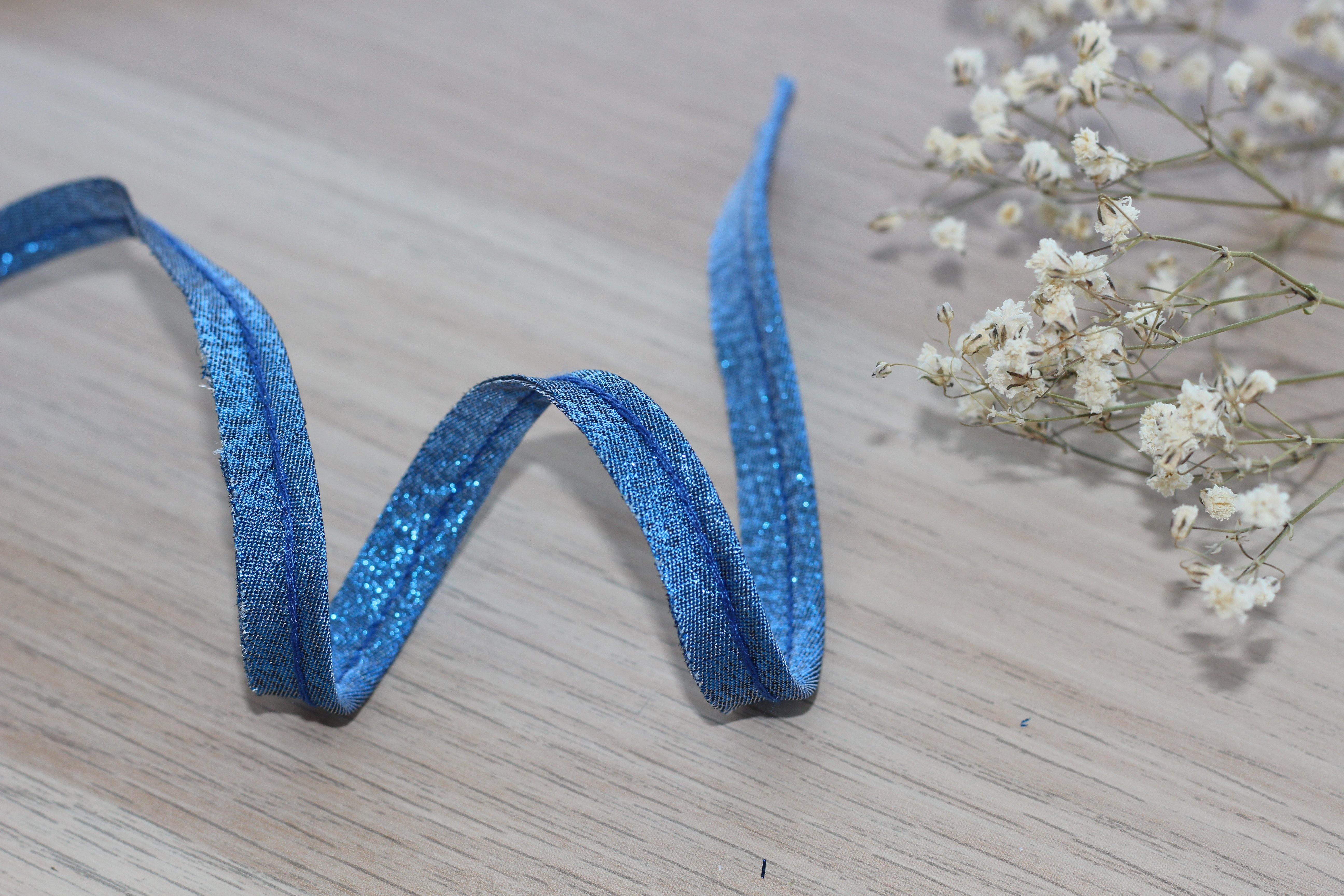 Passepoil Lamé bleu 10mm Col:3610 - L'atelier de Gaspard et Léonie