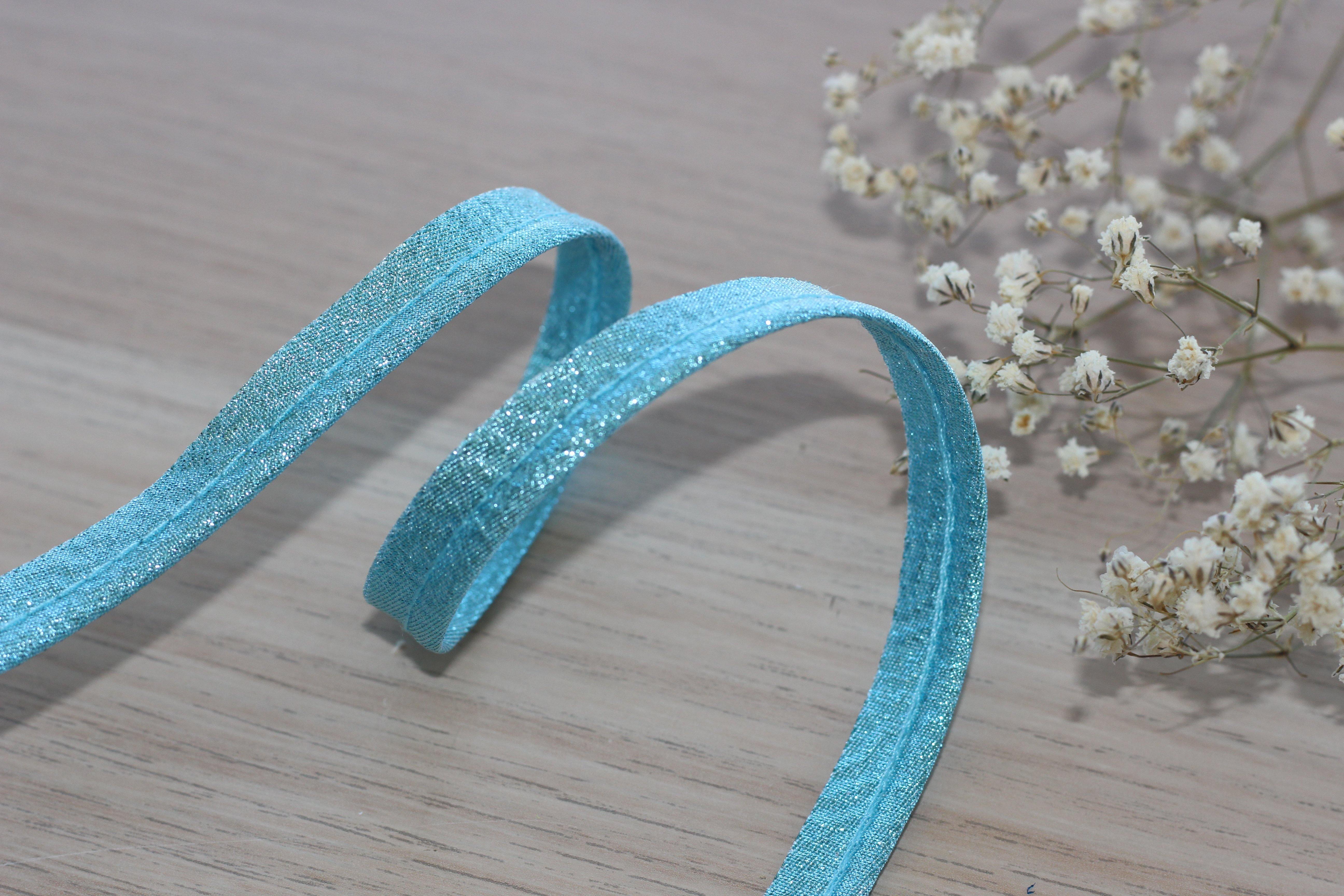 Passepoil Lamé bleu clair 10mm Col:3609 - L'atelier de Gaspard et Léonie