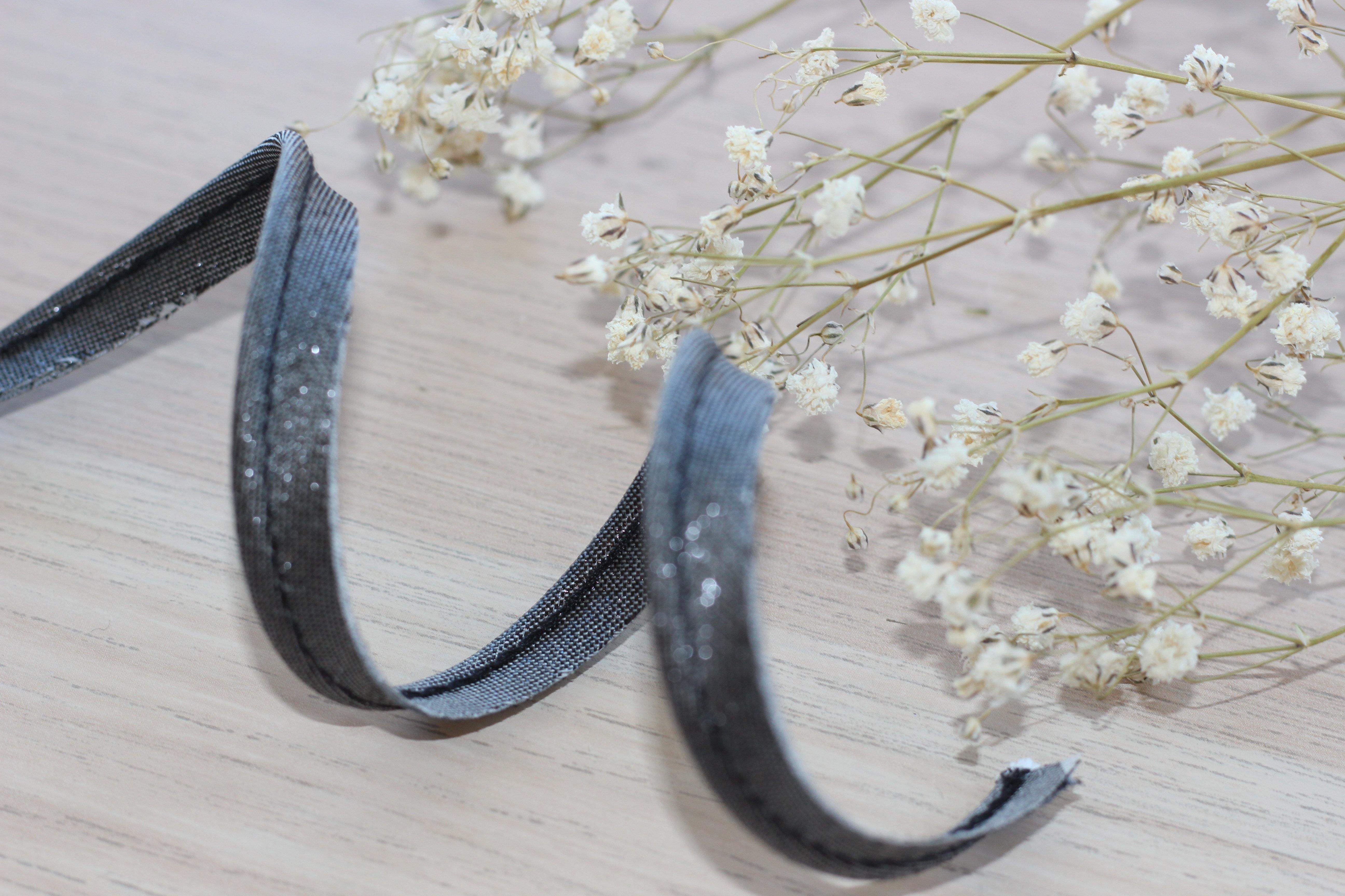 Passepoil Lamé gris foncé 10mm Col:046 - L'atelier de Gaspard et Léonie